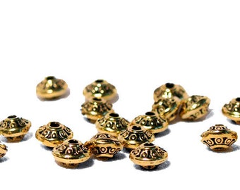 Golden UFO- designer spacer beads- jewelry and beading supplies
