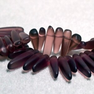 Amethyst Daggers recycled sea glass beads image 2