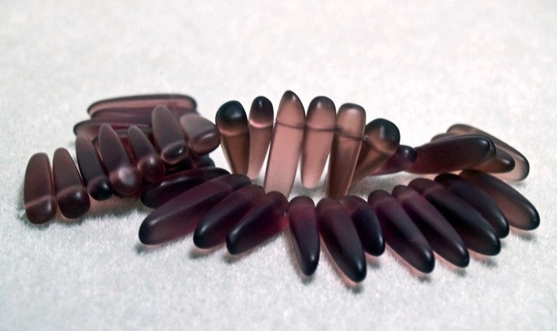 Amethyst Daggers recycled sea glass beads image 2