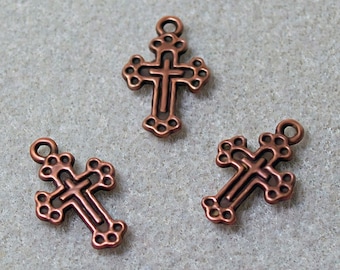 Medieval Copper Cross- charms-pendants