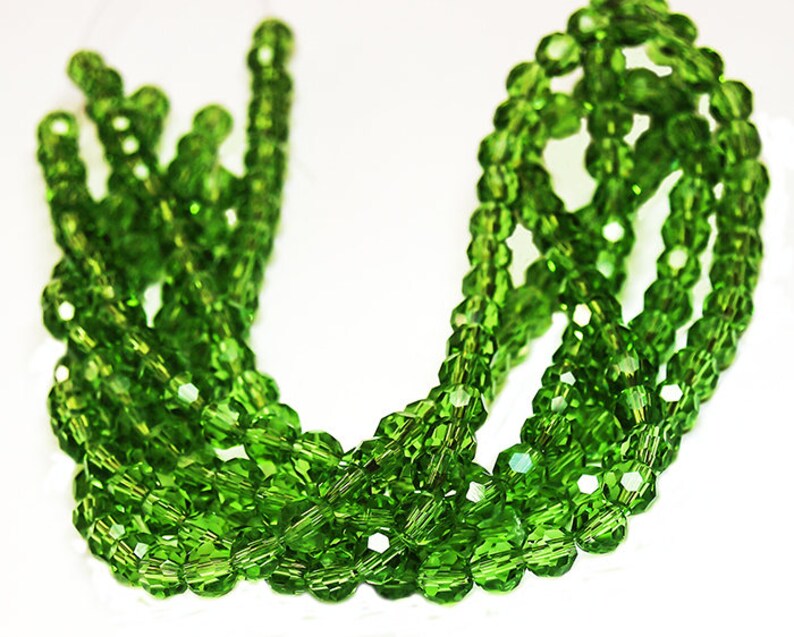 Emerald Green Round Crystals Beads Designer Beads Crystal Etsy