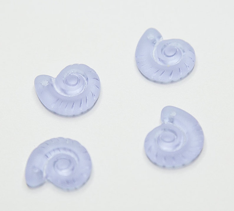 recycled sea glass beads beading supplies jewelry supplies glass shell pendant recycled glass pendants Periwinkle Ammonite Pendant