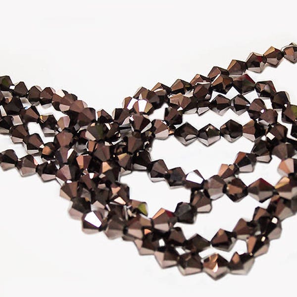 Bronze Bicone Crystals- crystal beads- bronze beads- glass beads- designer beads- bicone crystals- jewelry supplies- beading supplies