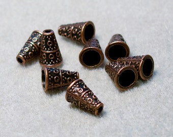 Antique Copper Cones II- leadfree jewelry findings