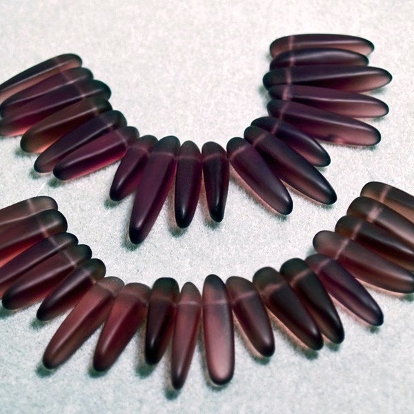 Amethyst Daggers- recycled sea glass beads