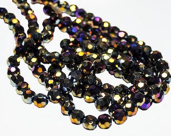Ebony Mirage- beads- crystal beads- faceted beads- metallic beads- iridescent beads- black beads- designer beads- jewelry supplies- beading