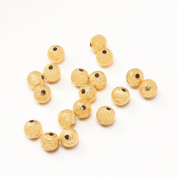 Bright Gold Stardust Beads- sparkly gold beads- spacer beads- spacers- jewelry supplies- beading supplies- economical spacers- 8mm beads