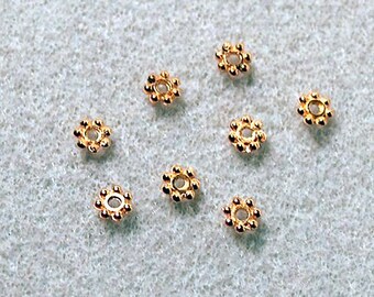 Golden Daisy Spacer Beads- spacers- jewelry and beading supplies- designer beads- craft supplies