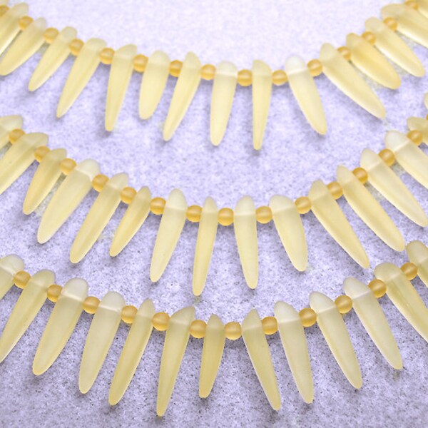 Desert Gold Daggers- recycled sea glass beads