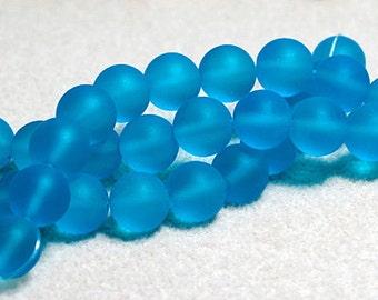 Barbados- recycled sea glass beads- cultured sea glass beads- bluegreen beads- turquoise beads- blue beads- designer beads- jewelry supplies