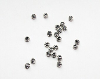 Antiqued Silver Spacer Beads- jewelry supplies- beading supplies- designer beads- designer spacers- tribal design beads- flower design beads