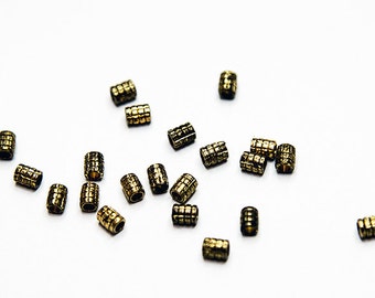 Antiqued Brass Spacer Beads- metal- vintage style- bronze- jewelry supplies- for beading
