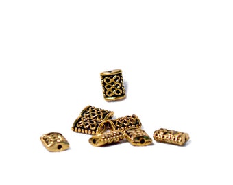 Leprechaun's Gold- pewter spacer beads