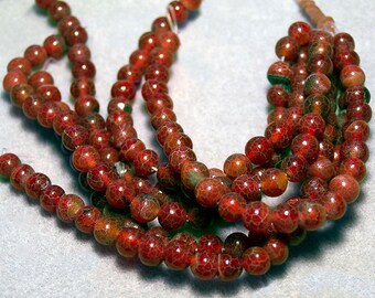 Medium Red Crabs- gemstone beads- jewelry and beading supplies