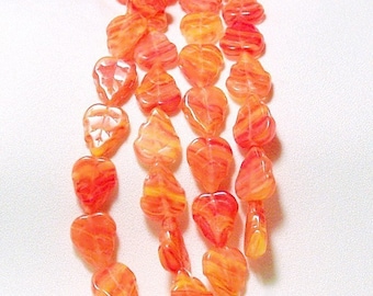 Autumn Comes Early-  limited edition beads- hurricane glass beads- leaf beads- designer beads- beading supplies- jewelry supplies