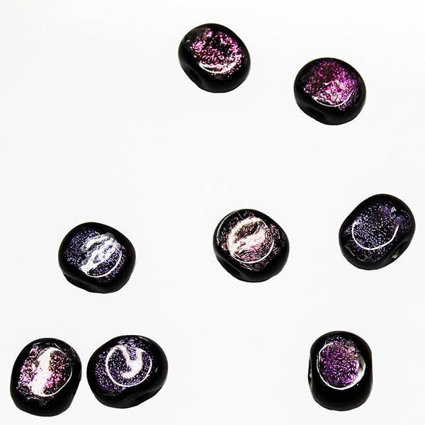 Northern Lights- dichroic beads- handmade beads- lampwork beads- jewelry supplies- designer beads- beading supplies- iridescent beads- black