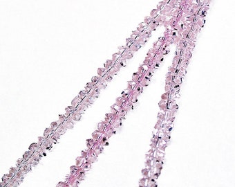 Tiffany- pale pink crystal beads- tiny pink beads- jewelry supplies- vintage beads- beading supplies- crystal rondelle beads- designer beads