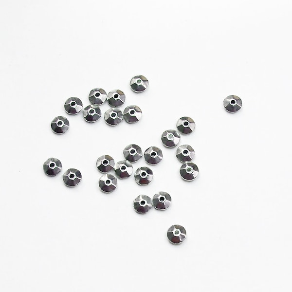 Antiqued Silver UFO Spacer Beads- tiny spacer beads- jewelry supplies- beading supplies- designer beads- small silver beads- silver spacers