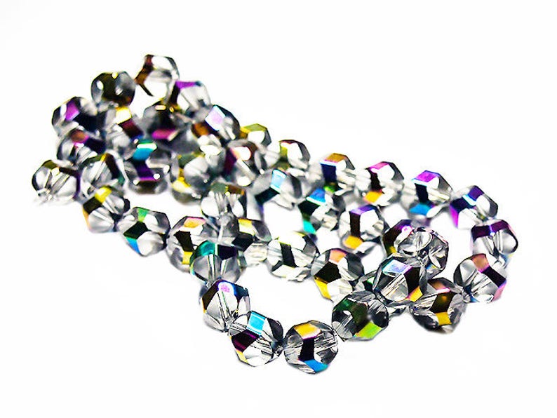 Rainbow Crystals Crystal Beads Faceted Beads Glass Beads Etsy
