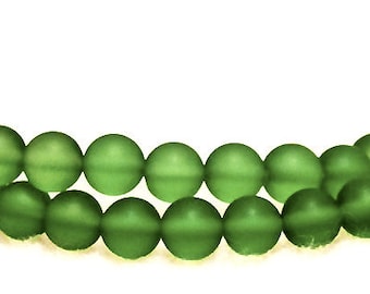 Peridot Princess- recycled sea glass beads