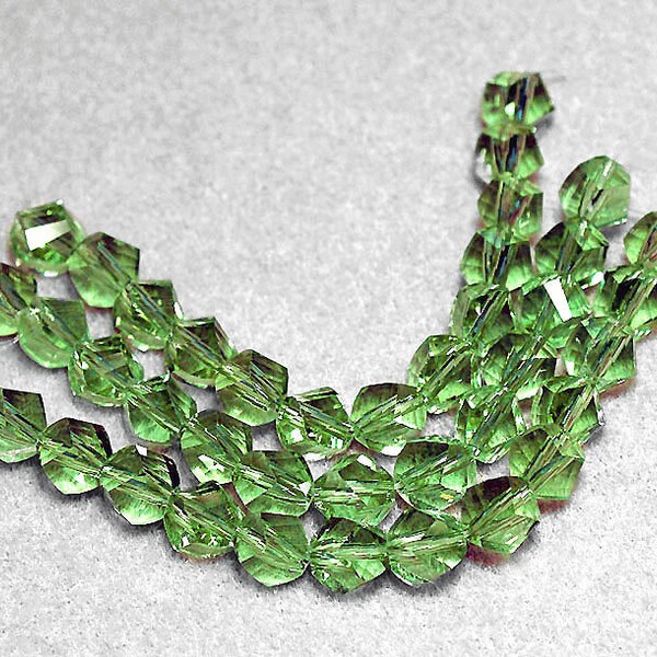 Spring Green- faceted crystal beads-green crystal beads-designer beads-helix crystal beads-designer crystals-jewelry supplies-beading supply