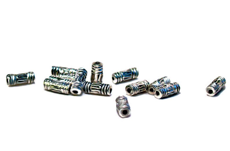 Tibetan Silver Wire Beads Bali Style pewter beads designer beads silver tube beads beading supplies ethnic beads vintage beads image 1