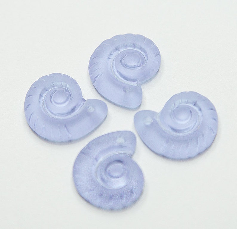 recycled sea glass beads beading supplies jewelry supplies glass shell pendant recycled glass pendants Periwinkle Ammonite Pendant