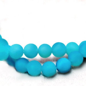 Baby Blue- cultured sea glass beads- recycled glass