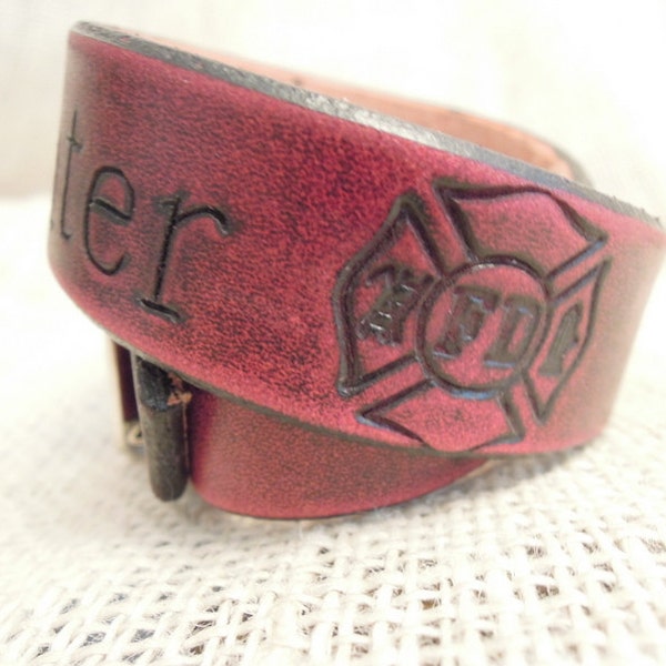 Firefighter Dog Collar - Leather - Dog Collar - Fire Dog - Custom Leather Dog Collars