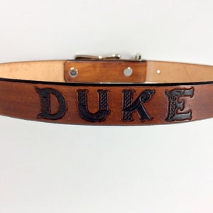 Dog Collar Leather Personalized with Name and/or Phone Number Celtic Font image 8