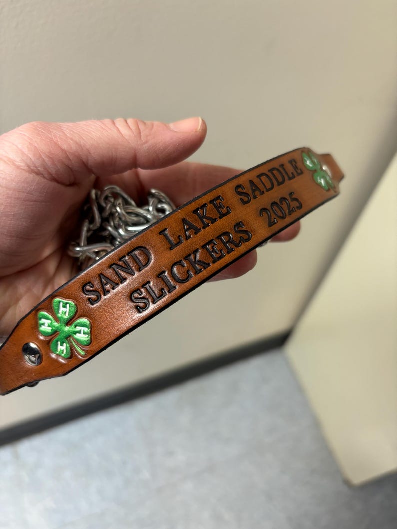 4-H Goat Collar Custom Made to Order | Personalize it for your Goat or Club image 2