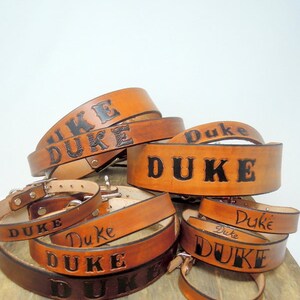 Dog Collar Leather Personalized with Name and/or Phone Number image 8