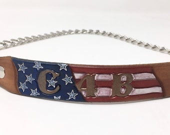 Goat Collar Custom Made to Order, Antique Flag