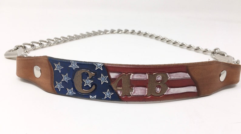 Goat Collar Custom Made to Order, Antique Flag image 1