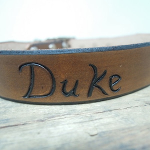 Dog Collar Leather Personalized with Name and/or Phone Number image 5