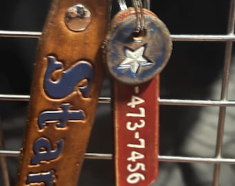 Handmade Leather Personalized Kennel Tag | Crate ID | Travel Tags
