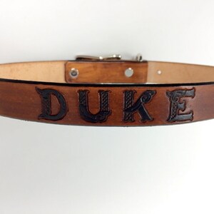 Dog Collar Leather Personalized with Name and/or Phone Number Celtic Font image 4