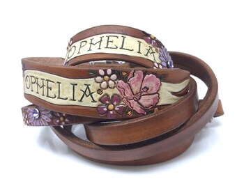 Dog Flower Collar is Personalized with  Your Dog's Name in Banner.