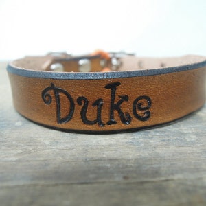 Dog Collar Leather Personalized with Name and/or Phone Number image 7