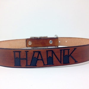 Personalized Leather Dog Collar: Old School Tattoo Font