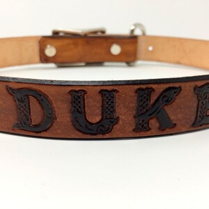 Dog Collar Leather Personalized with Name and/or Phone Number Celtic Font image 6