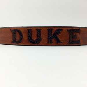 Dog Collar Leather Personalized with Name and/or Phone Number Celtic Font image 3