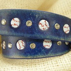 Baseball Dog Collar - Cubs - Dog Collar - Leather