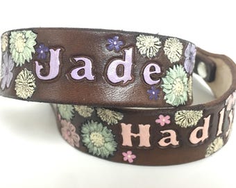 Collar personalizado para exhibición de cabras para niñas / Diseño floral personalizado