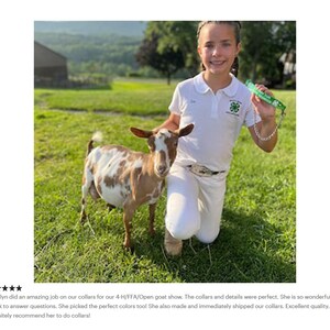 4-H Goat Collar Custom Made to Order, Personalize it for your Goat or Club image 5