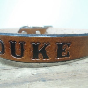 Dog Collar Leather Personalized with Name and/or Phone Number image 4