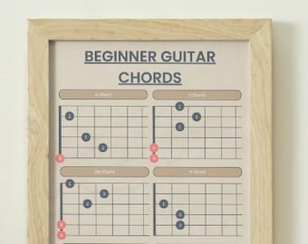Guía de aprendizaje de acordes de guitarra para principiantes (descarga digital PNG)