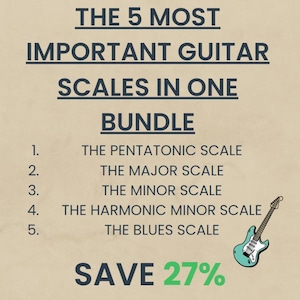 Must Know GUITAR SCALES BUNDLE. Learn the most important scales for guitar to freely solo and write great melodies.