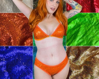 Low Waist Sequin Pin Up Burlesque Panties