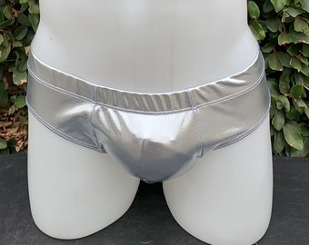 Silver chrome mens briefs